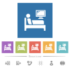Hospital ward flat white icons in square backgrounds. 6 bonus icons included. - Hospital ward flat white icons in square backgrounds