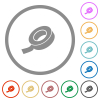 Insulating tape flat color icons in round outlines on white background - Insulating tape flat icons with outlines