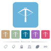 Crossbow white flat icons on color rounded square backgrounds. 6 bonus icons included - Crossbow flat icons on color rounded square backgrounds