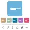 Glossy frying pan side view flat icons on color rounded square backgrounds - Glossy frying pan side view white flat icons on color rounded square backgrounds. 6 bonus icons included