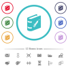 Vaccine documentation flat color icons in circle shape outlines. 12 bonus icons included. - Vaccine documentation flat color icons in circle shape outlines