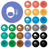Covid-19 fever measurement round flat multi colored icons - Covid-19 fever measurement multi colored flat icons on round backgrounds. Included white, light and dark icon variations for hover and active status effects, and bonus shades.