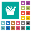 Toolbox multi colored flat icons on plain square backgrounds. Included white and darker icon variations for hover or active effects. - Toolbox square flat multi colored icons