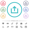 Export item flat color icons in circle shape outlines - Export item flat color icons in circle shape outlines. 12 bonus icons included.