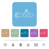 Submarine white flat icons on color rounded square backgrounds. 6 bonus icons included - Submarine flat icons on color rounded square backgrounds