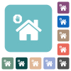 Home quarantine white flat icons on color rounded square backgrounds - Home quarantine rounded square flat icons