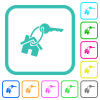 House key vivid colored flat icons in curved borders on white background - House key vivid colored flat icons