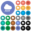 Downpour weather multi colored flat icons on round backgrounds. Included white, light and dark icon variations for hover and active status effects, and bonus shades. - Downpour weather round flat multi colored icons