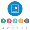 Medical prescription flat white icons on round color backgrounds. 6 bonus icons included. - Medical prescription flat round icons