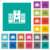 Covid Hospital square flat multi colored icons - Covid Hospital multi colored flat icons on plain square backgrounds. Included white and darker icon variations for hover or active effects.