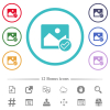 Image ok flat color icons in circle shape outlines. 12 bonus icons included. - Image ok flat color icons in circle shape outlines