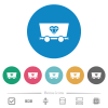 Diamond mining flat round icons - Diamond mining flat white icons on round color backgrounds. 6 bonus icons included.