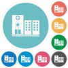 Covid Hospital flat round icons - Covid Hospital flat white icons on round color backgrounds