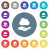 Cloud services flat white icons on round color backgrounds. 17 background color variations are included. - Cloud services flat white icons on round color backgrounds