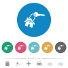 House key flat round icons - House key flat white icons on round color backgrounds. 6 bonus icons included.