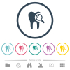 Dental examination flat color icons in round outlines. 6 bonus icons included. - Dental examination flat color icons in round outlines