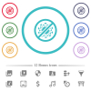 No covid flat color icons in circle shape outlines - No covid flat color icons in circle shape outlines. 12 bonus icons included.