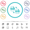 PPT PDF file conversion flat color icons in circle shape outlines. 12 bonus icons included. - PPT PDF file conversion flat color icons in circle shape outlines
