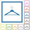 Clothes hanger flat color icons in square frames on white background - Clothes hanger flat framed icons