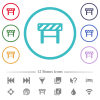 Construction barrier flat color icons in circle shape outlines. 12 bonus icons included. - Construction barrier flat color icons in circle shape outlines