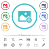 Move image flat color icons in circle shape outlines - Move image flat color icons in circle shape outlines. 12 bonus icons included.