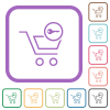 Secure shopping simple icons in color rounded square frames on white background - Secure shopping simple icons
