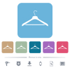 Clothes hanger white flat icons on color rounded square backgrounds. 6 bonus icons included - Clothes hanger flat icons on color rounded square backgrounds