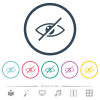 Visually impaired flat color icons in round outlines. 6 bonus icons included. - Visually impaired flat color icons in round outlines