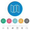 Collapsible map outline flat round icons - Collapsible map outline flat white icons on round color backgrounds. 6 bonus icons included.