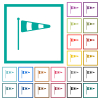 Windsock indicator solid flat color icons with quadrant frames - Windsock indicator solid flat color icons with quadrant frames on white background
