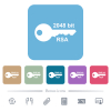 2048 bit rsa encryption white flat icons on color rounded square backgrounds. 6 bonus icons included - 2048 bit rsa encryption flat icons on color rounded square backgrounds