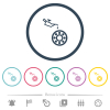 Oiler can and bearings flat color icons in round outlines. 6 bonus icons included. - Oiler can and bearings flat color icons in round outlines