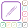 Digital thermometer simple icons - Digital thermometer simple icons in color rounded square frames on white background