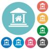 Real estate loan flat round icons - Real estate loan flat white icons on round color backgrounds