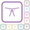 Collapsible clothes dryer rack simple icons - Collapsible clothes dryer rack simple icons in color rounded square frames on white background