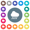 Downpour weather flat white icons on round color backgrounds. 17 background color variations are included. - Downpour weather flat white icons on round color backgrounds