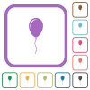 Single balloon with gloss simple icons in color rounded square frames on white background - Single balloon with gloss simple icons