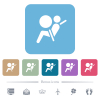 Air bag dashboard indicator flat icons on color rounded square backgrounds - Air bag dashboard indicator white flat icons on color rounded square backgrounds. 6 bonus icons included