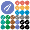 Combined pliers round flat multi colored icons - Combined pliers multi colored flat icons on round backgrounds. Included white, light and dark icon variations for hover and active status effects, and bonus shades.