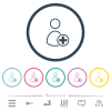Add new user flat color icons in round outlines. 6 bonus icons included. - Add new user flat color icons in round outlines