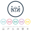 Internet cafe flat color icons in round outlines. 6 bonus icons included. - Internet cafe flat color icons in round outlines