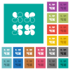 Car fan levels square flat multi colored icons - Car fan levels multi colored flat icons on plain square backgrounds. Included white and darker icon variations for hover or active effects.