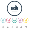 XML file format flat color icons in round outlines. 6 bonus icons included. - XML file format flat color icons in round outlines