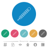 Digital thermometer outline flat round icons - Digital thermometer outline flat white icons on round color backgrounds. 6 bonus icons included.