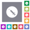 Certified vaccine flat icons on simple color square backgrounds - Certified vaccine square flat icons