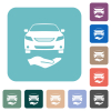 Car services solid white flat icons on color rounded square backgrounds - Car services solid rounded square flat icons