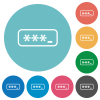 PIN code outline flat white icons on round color backgrounds - PIN code outline flat round icons
