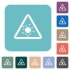 Covid warning rounded square flat icons - Covid warning white flat icons on color rounded square backgrounds