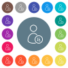 User sort ascending outline flat white icons on round color backgrounds. 17 background color variations are included. - User sort ascending outline flat white icons on round color backgrounds