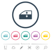 Car electric window winder flat color icons in round outlines. 6 bonus icons included. - Car electric window winder flat color icons in round outlines